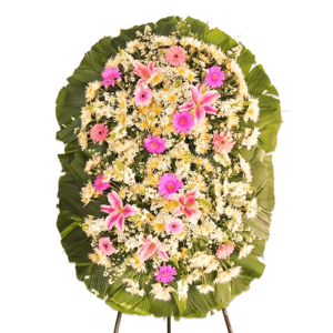 Coroa de Flores - Luxo - Rosa